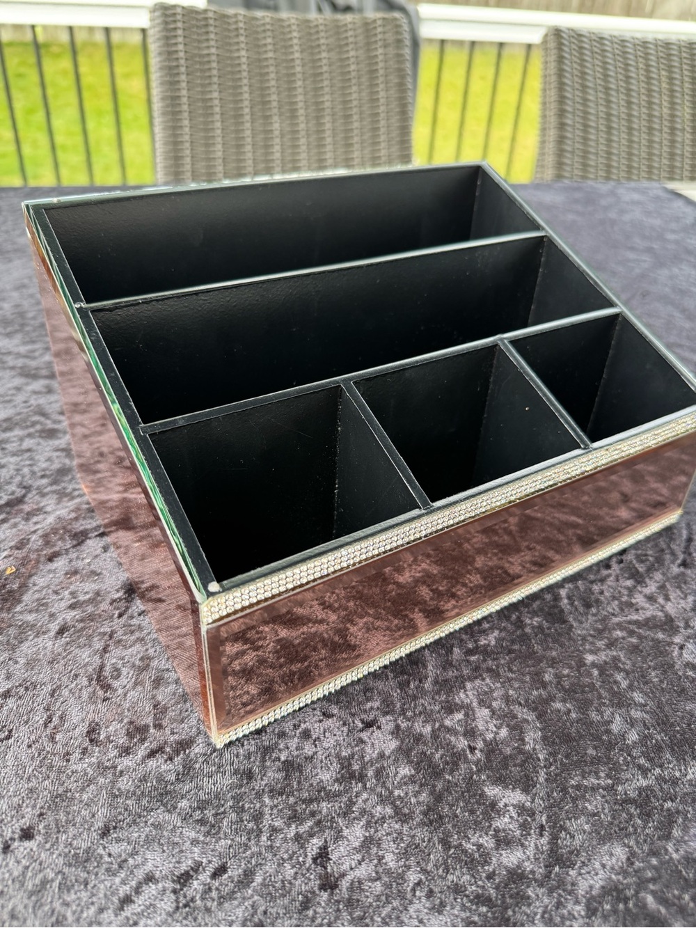 Nanette Lepore Mirrored Multi-Compartment Makeup Organizer